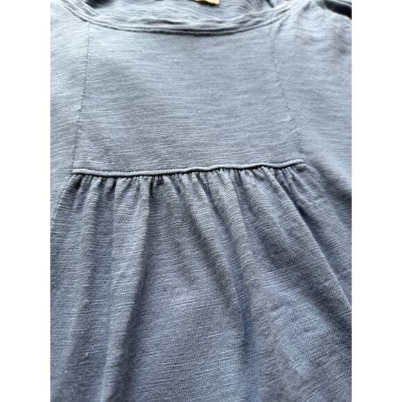 Lucky Brand Summer Dress XL Babydoll Empire Waist Cotton Blend Blue Flowy Tiered - Picture 4 of 7